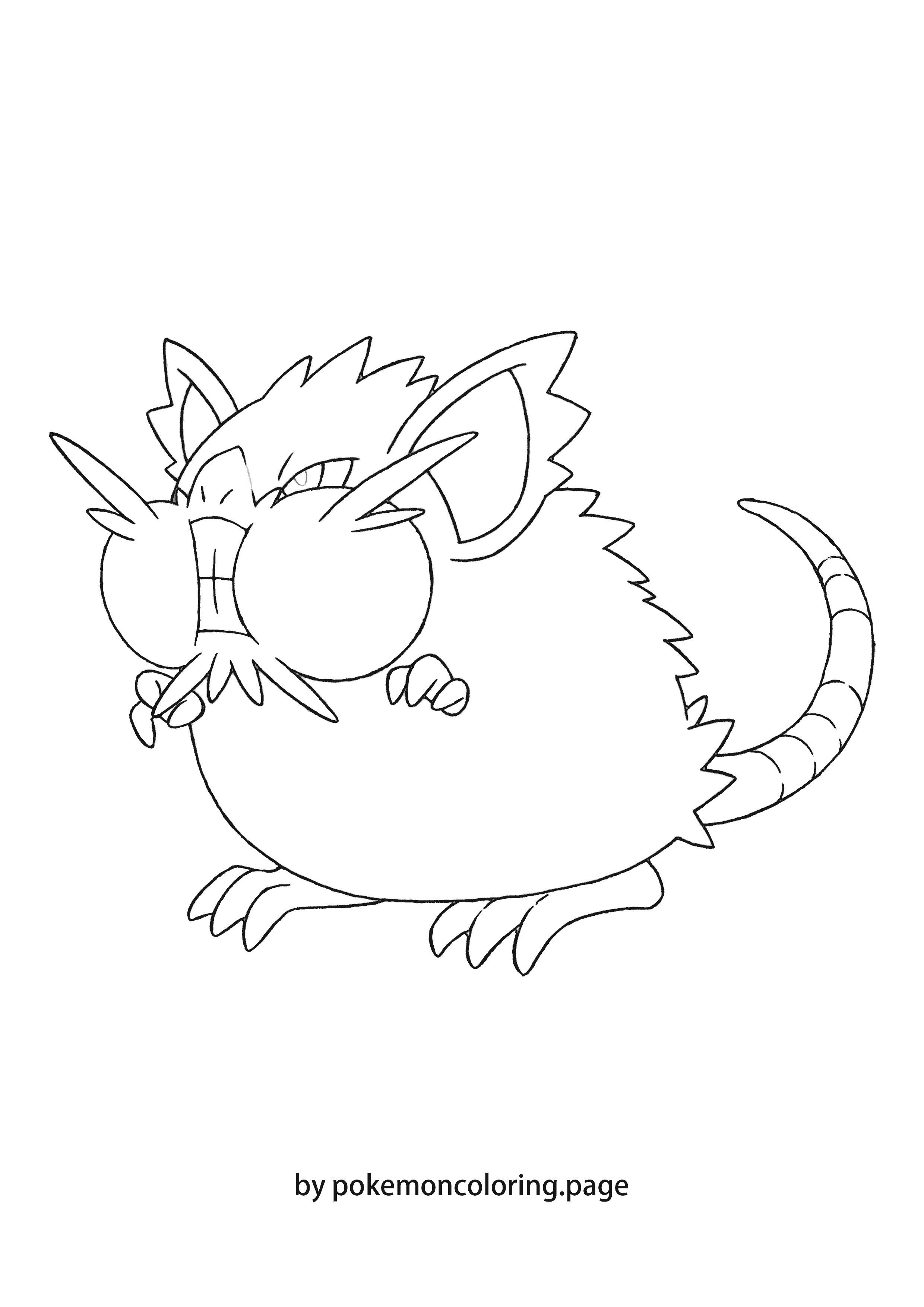 Raticate Alola coloring page (#1)